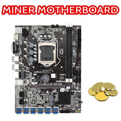 Intel® B75 Support 12 GPU Cryptocurrency Eth Mining PC Motherboard 12 USB3.0 to PCIE 16X